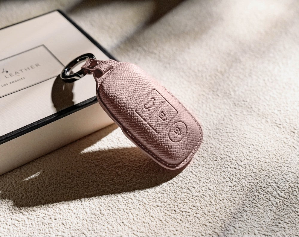 Pink Leather Key Cover for Toyota Smart Key (Style C3)