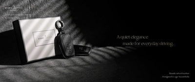 Black Leather Key Cover for Toyota Smart Key (Style O3)