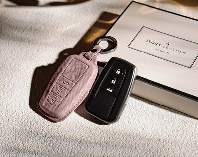 Pink Leather Key Cover for Toyota Smart Key (Style O3)