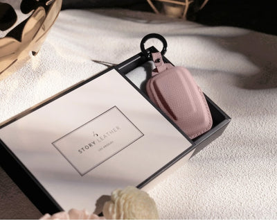 Pink Leather Key Cover for Toyota Smart Key (Style O3)