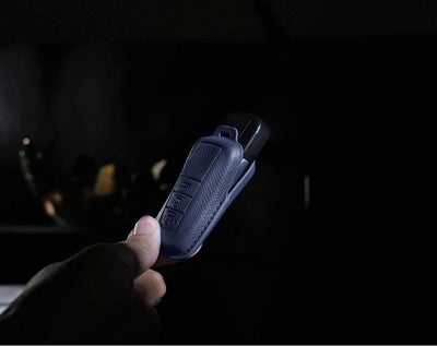 Blue Leather Key Cover for Toyota Smart Key (Style O3)