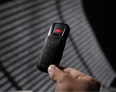 Black Leather Key Cover for Toyota Smart Key (Style O4)