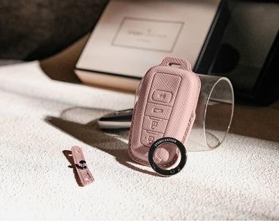 Pink Leather Key Cover for Toyota Smart Key (Style O4)
