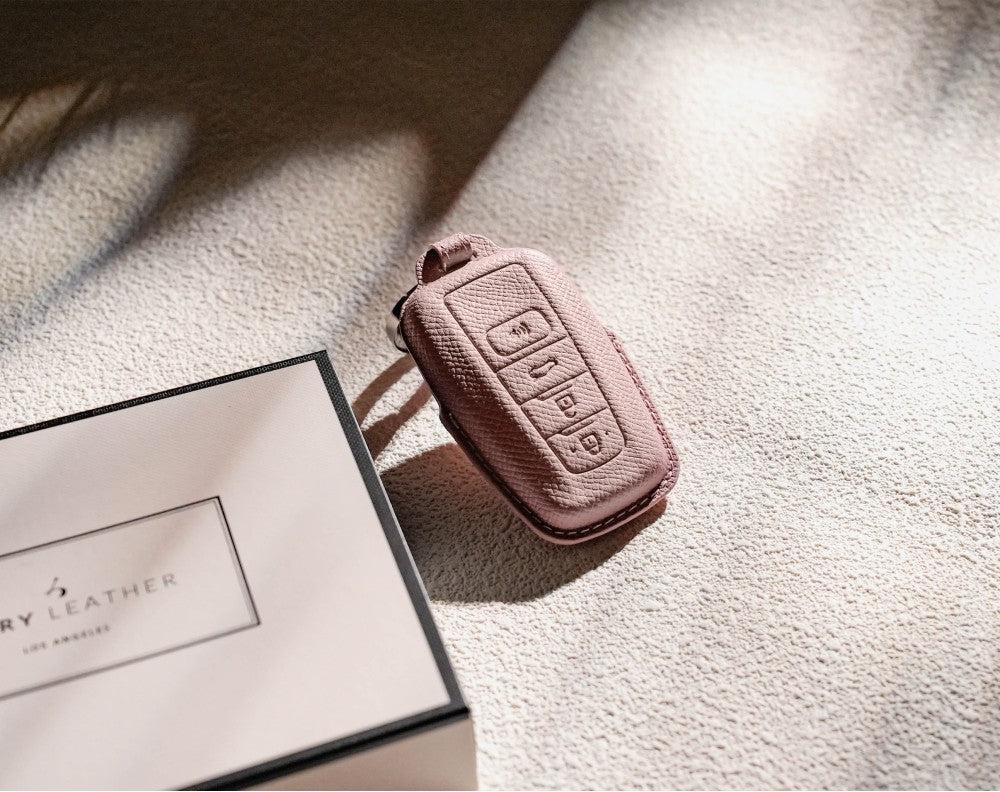 Pink Leather Key Cover for Toyota Smart Key (Style O4)