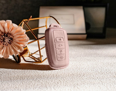 Pink Leather Key Cover for Toyota Smart Key (Style O4)