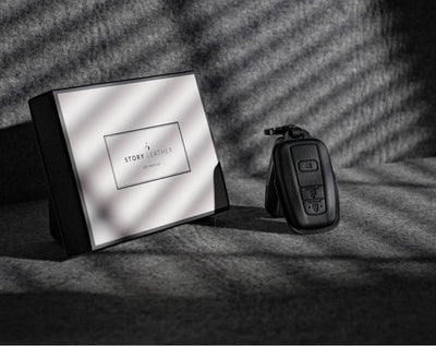 Black Leather Key Cover for Toyota Smart Key (Style O5)
