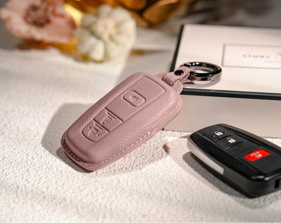 Pink Leather Key Cover for Toyota Smart Key (Style O5)