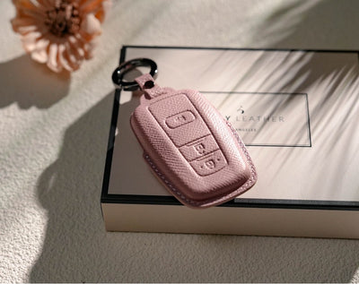 Pink Leather Key Cover for Toyota Smart Key (Style O5)