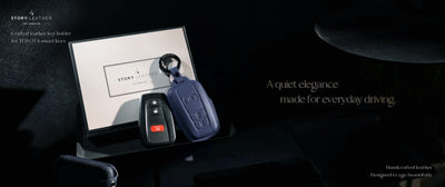 Blue Leather Key Cover for Toyota Smart Key (Style O5)
