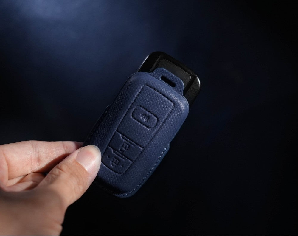 Blue Leather Key Cover for Toyota Smart Key (Style O5)