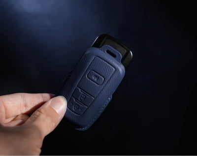 Blue Leather Key Cover for Toyota Smart Key (Style O5)