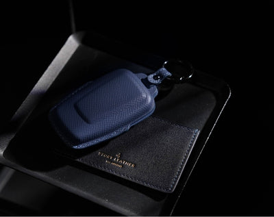 Blue Leather Key Cover for Toyota Smart Key (Style O5)