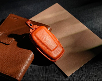 Orange Leather Key Cover for Toyota Smart Key (Style O5)