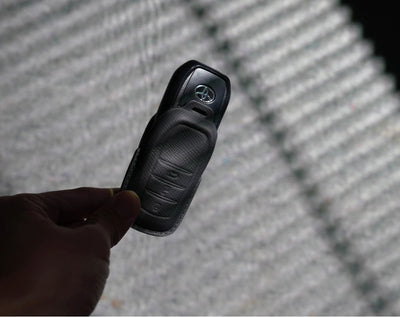 Black Leather Key Cover for Toyota Smart Key (Style R3)