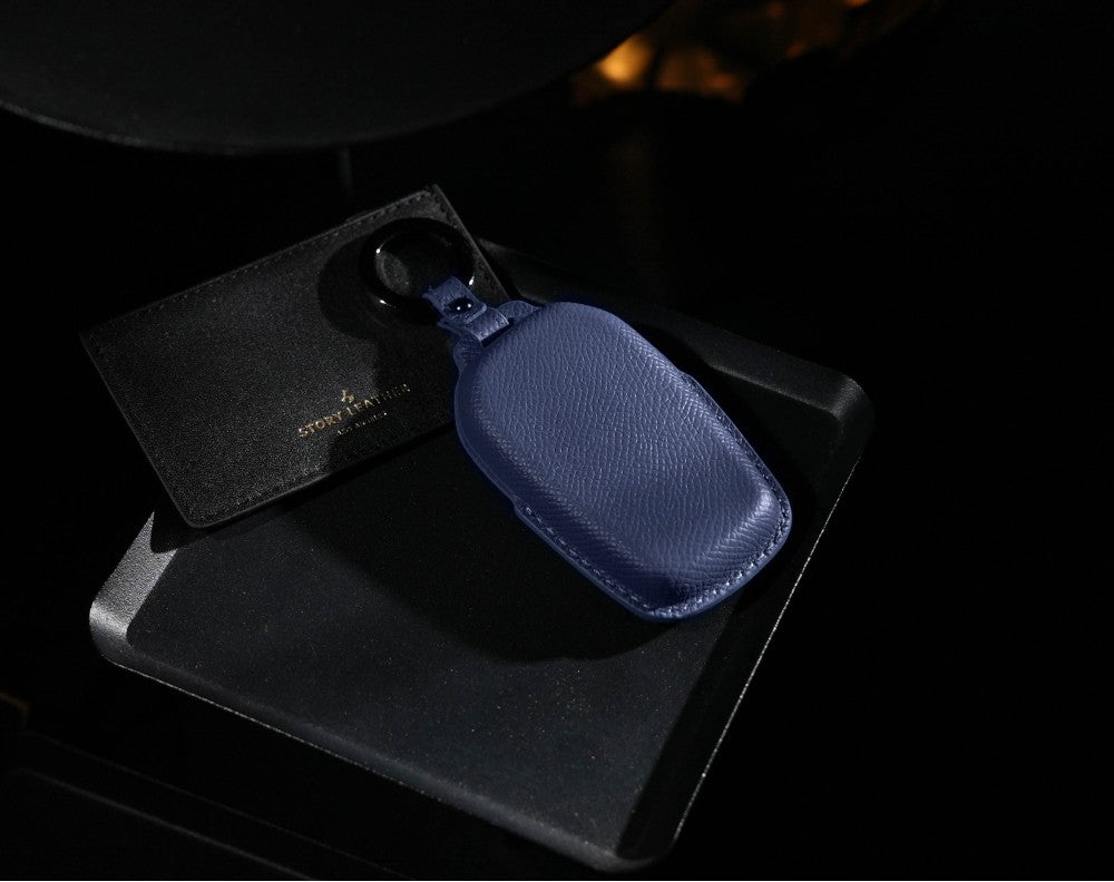 Blue Leather Key Cover for Toyota Smart Key (Style R3)