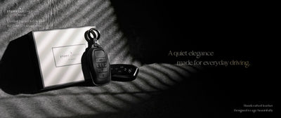 Black Leather Key Cover for Toyota Smart Key (Style R5)