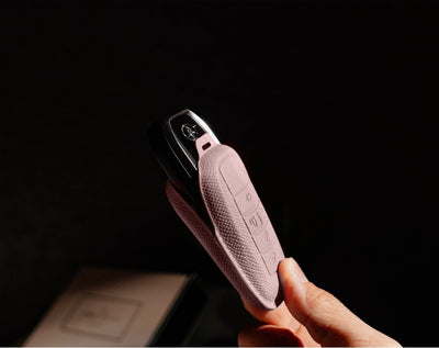 Pink Leather Key Cover for Toyota Smart Key (Style R5)