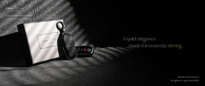 Black Leather Key Cover for Toyota Smart Key (Style R6)