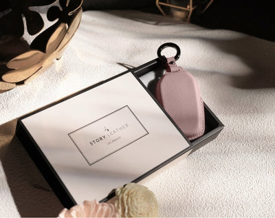 Pink Leather Key Cover for Toyota Smart Key (Style R6)