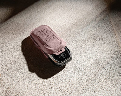 Pink Leather Key Cover for Toyota Smart Key (Style R6)