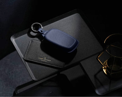 Blue Leather Key Cover for Toyota Smart Key (Style R6)