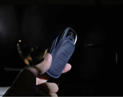 Blue Leather Key Cover for Toyota Smart Key (Style R6)
