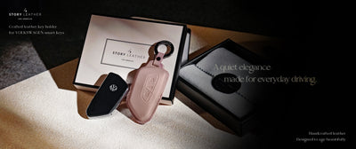Pink Leather Key Cover for Volkswagen & Skoda Smart Key (Style T3)