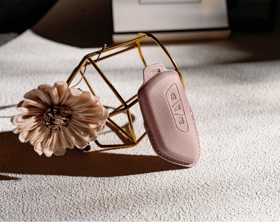 Pink Leather Key Cover for Volkswagen & Skoda Smart Key (Style T3)