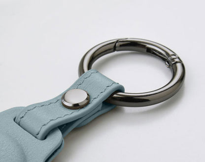 AirTag Leather Keychain - Baby Blue