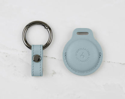 AirTag Leather Keychain - Baby Blue