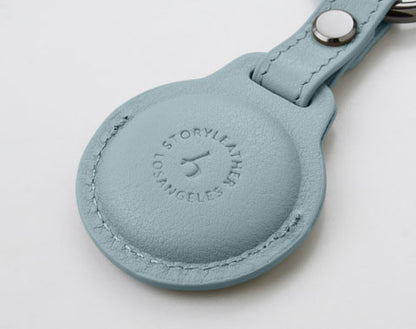 AirTag Leather Keychain - Baby Blue