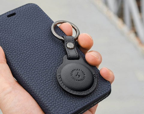 AirTag Leather Keychain - Black