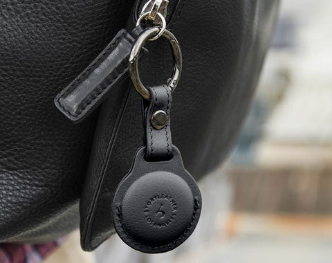 AirTag Leather Keychain - Black