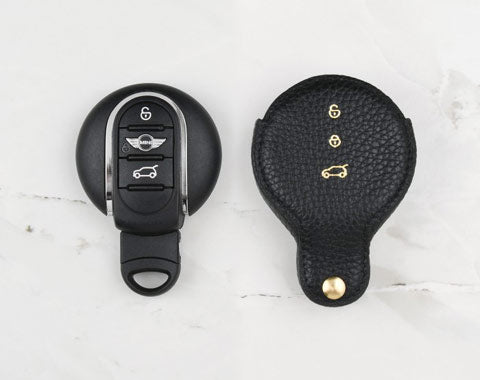 Black Coaster Key Cover for Mini Car Key