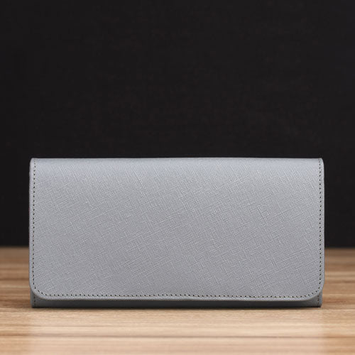 Grey Saffiano Leather