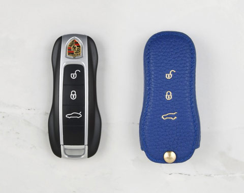 Blue Coaster Key Cover for Porsche Car Key