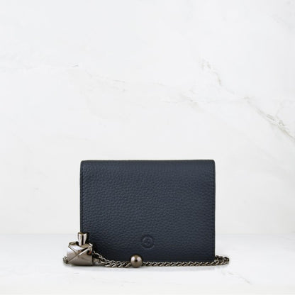 Carina Crossbody Cardholder - Navy Blue Pebble