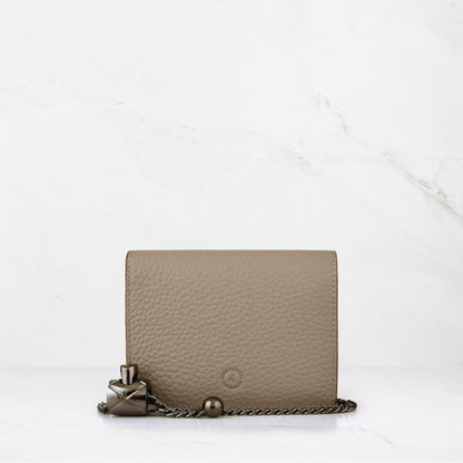 Carina Crossbody Cardholder - Khaki Pebble