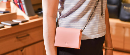 Carina Crossbody Cardholder - Pink Pebble