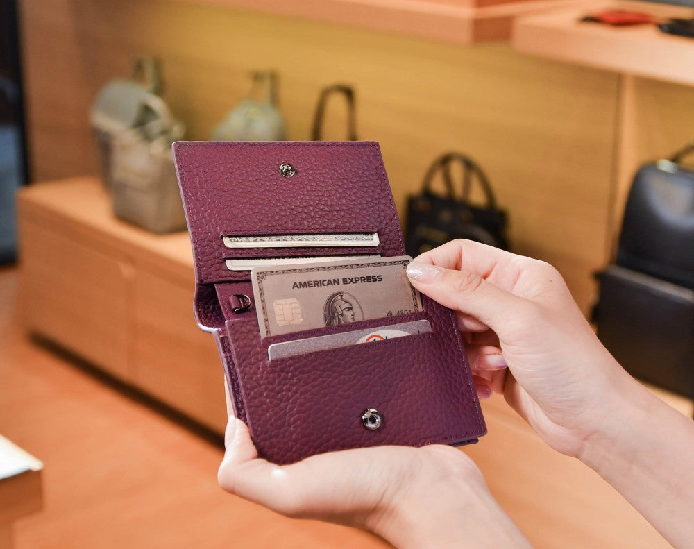 Carina Crossbody Cardholder - Purple Pebble