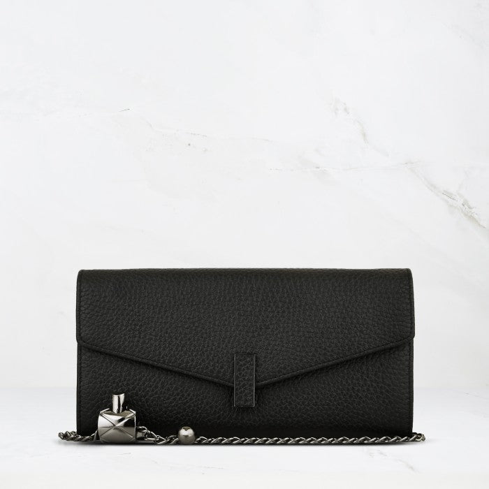 Carina XL Crossbody Phone Purse - Black Pebble Grain