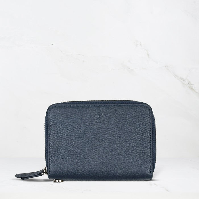 Navy Blue Pebble Grain Leather