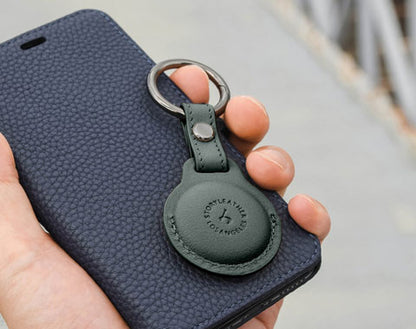 AirTag Leather Keychain - Dark Green