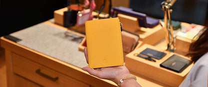 Featherly Passport Wallet - Mango Yellow