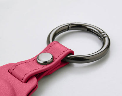 AirTag Leather Keychain - Fuchsia Pink