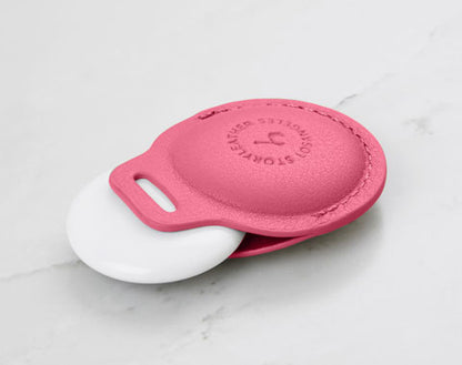 AirTag Leather Keychain - Fuchsia Pink