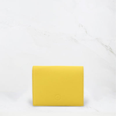 Carina Wallet v2 - Lemon Yellow Convertible Leather Wallet Bag