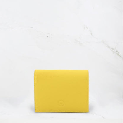 Carina Wallet v2 - Lemon Yellow Convertible Leather Wallet Bag
