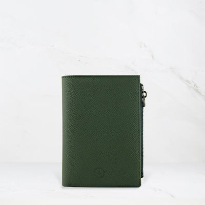 Featherly Passport Wallet - Green Cross-Hatch Texture
