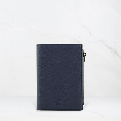 Featherly Passport Wallet - Blue Cross-Hatch Texture